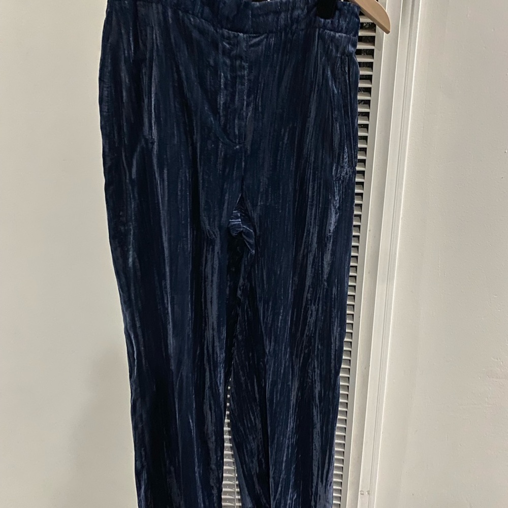 Blue velvet TopShop trousers